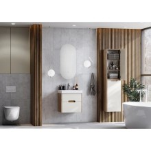 Комплект мебели бежевый/дуб веллингтон 55 см Акватон Оливия 1A254201OLVG0 + 1WH501620 + 1A256502A1010