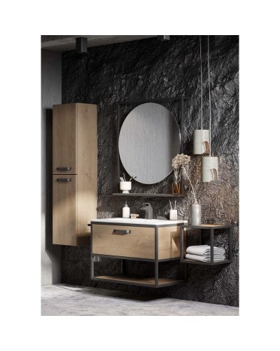 Комплект мебели дуб кантри/черный 80 см Акватон Лофт Фабрик 1A242401LTDY0 + 732799C000 + 1A242602LTDY0