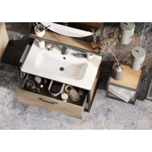 Комплект мебели дуб кантри/черный 80 см Акватон Лофт Фабрик 1A242401LTDY0 + 732799C000 + 1A242602LTDY0