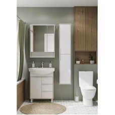 Комплект мебели белый глянец/ясень фабрик 65 см Акватон Рико 1A213301RIB90 + 1WH207782 + 1A215202RIB90