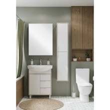 Комплект мебели белый глянец/ясень фабрик 65 см Акватон Рико 1A213301RIB90 + 1WH207782 + 1A216402RI010