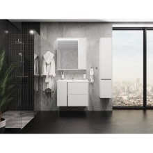 Комплект мебели белый глянец 80 см Акватон Стоун 1A228201SX010 + 1WH302251 + 1A228302SX010