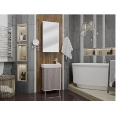 Комплект мебели белый глянец/дуб навара 46 см Акватон Эмма 1A221601EAD80 + 1WH301972 + 1A221802EAD80