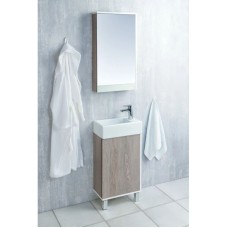 Комплект мебели белый глянец/дуб навара 46 см Акватон Эмма 1A221601EAD80 + 1WH301972 + 1A221802EAD80