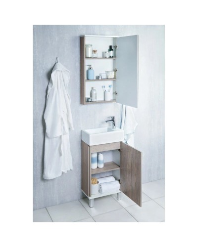 Комплект мебели белый глянец/дуб навара 46 см Акватон Эмма 1A221601EAD80 + 1WH301972 + 1A221802EAD80