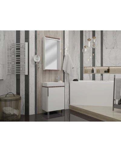 Комплект мебели белый глянец/джарра 46 см Акватон Бэлла 1A221501BBAZ0 + 1WH301972 + 1A221702BBAZ0