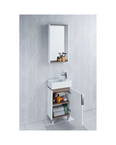 Комплект мебели белый глянец/джарра 46 см Акватон Бэлла 1A221501BBAZ0 + 1WH301972 + 1A221702BBAZ0