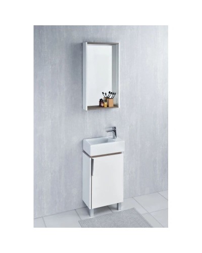 Комплект мебели белый глянец/джарра 46 см Акватон Бэлла 1A221501BBAZ0 + 1WH301972 + 1A221702BBAZ0