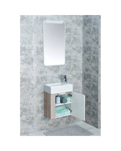 Комплект мебели белый глянец/ясень шимо 46 см Акватон Вита 1A221401VTD70 + 1WH301972 + 1A221902VT010