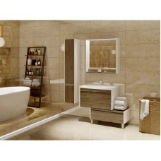 Комплект мебели белый глянец/таксония темная 80 см Акватон Капри 1A230201KPDB0 + 1WH302251 + 1A230402KPDB0