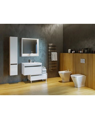 Комплект мебели белый глянец 80 см Акватон Капри 1A230201KP010 + 1WH302251 + 1A230402KP010