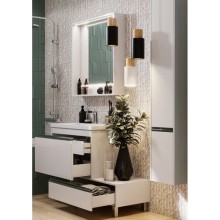 Комплект мебели белый глянец 80 см Акватон Капри 1A230201KP010 + 1WH302251 + 1A230402KP010