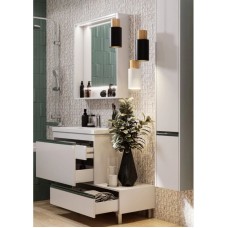 Комплект мебели белый глянец 80 см Акватон Капри 1A230201KP010 + 1WH302251 + 1A230402KP010