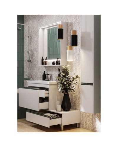 Комплект мебели белый глянец 80 см Акватон Капри 1A230201KP010 + 1WH302251 + 1A230402KP010