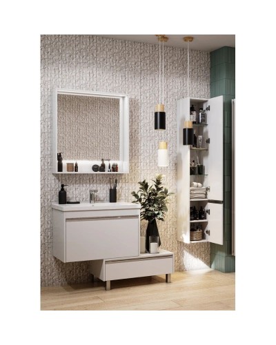 Комплект мебели белый глянец 80 см Акватон Капри 1A230201KP010 + 1WH302251 + 1A230402KP010