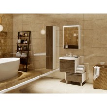 Комплект мебели белый глянец/таксония темная 60 см Акватон Капри 1A230101KPDB0 + 1WH302421 + 1A230302KPDB0