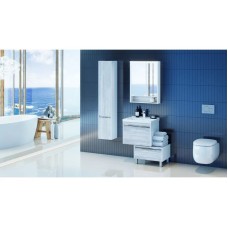 Комплект мебели белый глянец/бетон пайн 60 см Акватон Капри 1A230101KPDA0 + 1WH302421 + 1A230302KPDA0