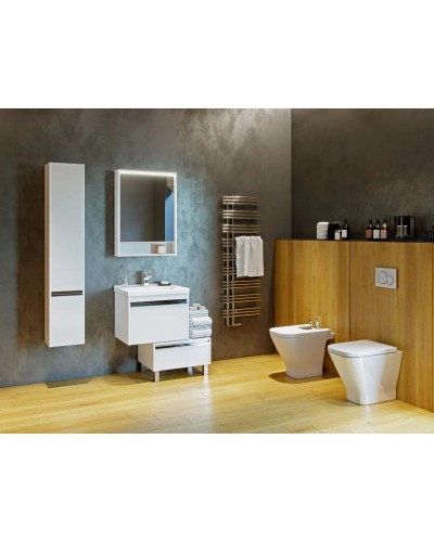 Комплект мебели белый глянец 60 см Акватон Капри 1A230101KP010 + 1WH302421 + 1A230302KP010