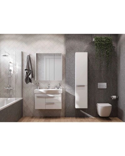 Комплект мебели белый глянец 80 см Акватон Беверли 1A235501BV010 + 1WH302422 + 1A237102BV010