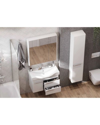 Комплект мебели белый глянец 80 см Акватон Беверли 1A235501BV010 + 1WH302422 + 1A237102BV010