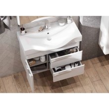 Комплект мебели белый глянец 80 см Акватон Беверли 1A235501BV010 + 1WH302422 + 1A237102BV010