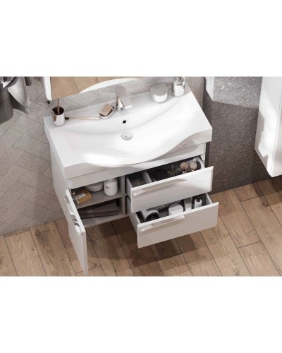 Комплект мебели белый глянец 80 см Акватон Беверли 1A235501BV010 + 1WH302422 + 1A237102BV010