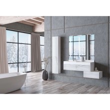 Комплект мебели белый глянец/ольха наварра 100 см Акватон Сакура 1A234901SKW80 + 1A71973KSK010 + 1A235102SKW80