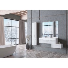 Комплект мебели белый глянец/ольха наварра 100 см Акватон Сакура 1A234901SKW80 + 1A71973KSK010 + 1A235102SKW80