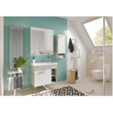 Комплект мебели белый глянец/дуб крафт 80 см Акватон Флай 1A237401FAX10 + 1WH302251 + 1A237702FAX10