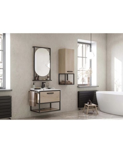 Комплект мебели дуб эндгрейн/черный 65,3 см Акватон Лофт Фабрик 1A242301LTDU0 + 1A708731FB010 + 1A242502LTDU0