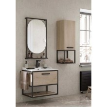 Комплект мебели дуб эндгрейн/черный 65,3 см Акватон Лофт Фабрик 1A242301LTDU0 + 1A708731FB010 + 1A242502LTDU0