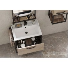 Комплект мебели дуб эндгрейн/черный 65,3 см Акватон Лофт Фабрик 1A242301LTDU0 + 1A708731FB010 + 1A242502LTDU0