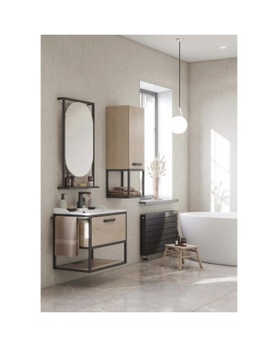 Комплект мебели дуб эндгрейн/черный 65,3 см Акватон Лофт Фабрик 1A242301LTDU0 + 1A708731FB010 + 1A242502LTDU0