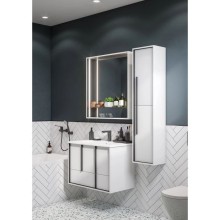 Комплект мебели белый матовый 80 см Акватон Ривьера 1A239001RVX20 + 732799C000 + 1A239102RVX20