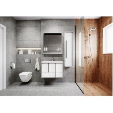 Комплект мебели белый матовый 80 см Акватон Ривьера 1A239001RVX20 + 732799C000 + 1A239102RVX20