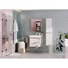 Комплект мебели белый глянец/серый кашемир 60 см Акватон Скай 1A238201SY010 + 1WH302186 + 1A238402SY010