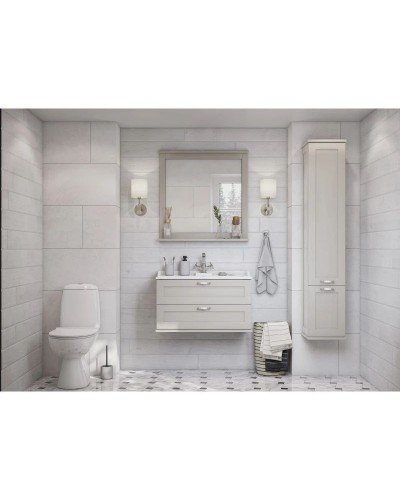 Комплект мебели дуб белый 80 см Акватон Леон 1A186301LBPS0 + 1A708031FB010 + 1A186402LBPS0