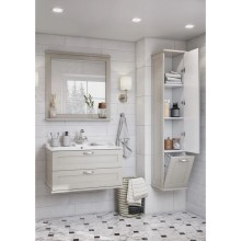 Комплект мебели дуб белый 80 см Акватон Леон 1A186301LBPS0 + 1A708031FB010 + 1A186402LBPS0