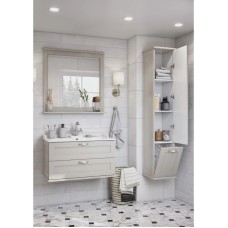 Комплект мебели дуб белый 80 см Акватон Леон 1A186301LBPS0 + 1A708031FB010 + 1A186402LBPS0