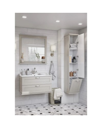 Комплект мебели дуб белый 80 см Акватон Леон 1A186301LBPS0 + 1A708031FB010 + 1A186402LBPS0