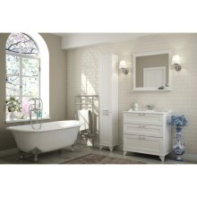 Комплект мебели дуб белый 80 см Акватон Леон 1A187801LBPS0 + 1A708031FB010 + 1A186402LBPS0