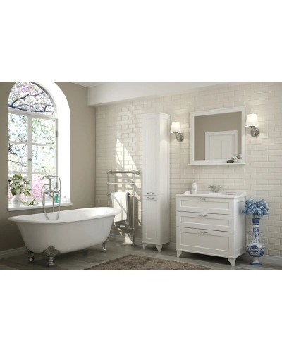 Комплект мебели дуб белый 80 см Акватон Леон 1A187801LBPS0 + 1A708031FB010 + 1A186402LBPS0