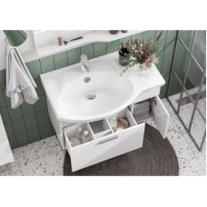 Комплект мебели белый глянец 83 см Акватон Инди 1A188401ND010 + 1WH110228 + 1A188502ND010