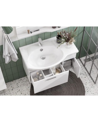 Комплект мебели белый глянец 83 см Акватон Инди 1A188401ND010 + 1WH110228 + 1A188502ND010