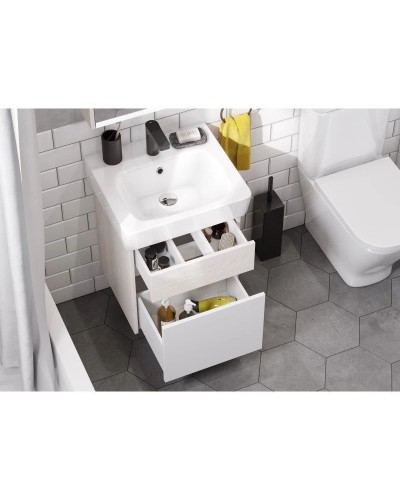 Комплект мебели белый глянец/ясень фабрик 50 см Акватон Верди 1A195901VDAV0 + 1WH302184 + 1A195802VDAV0