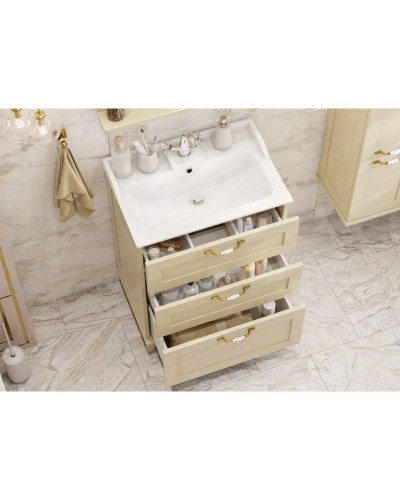 Комплект мебели дуб бежевый 65,3 см Акватон Леон 1A194601LBPR0 + 1A708731FB010 + 1A187102LBPR0