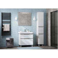 Комплект мебели белый/выбеленное дерево 80 см Акватон Дакота 1A202901DAAY0 + 1WH302084 + 1A203102DA010