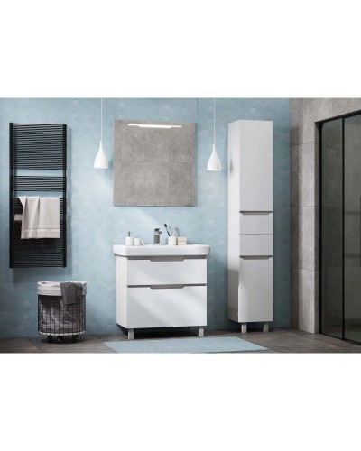 Комплект мебели белый/выбеленное дерево 80 см Акватон Дакота 1A202901DAAY0 + 1WH302084 + 1A203102DA010