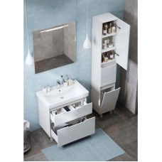 Комплект мебели белый/выбеленное дерево 80 см Акватон Дакота 1A202901DAAY0 + 1WH302084 + 1A203102DA010