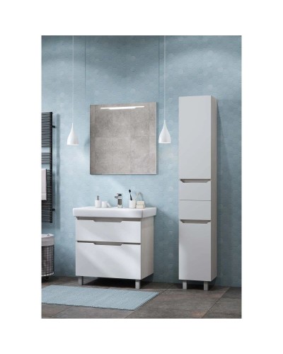 Комплект мебели белый/выбеленное дерево 80 см Акватон Дакота 1A202901DAAY0 + 1WH302084 + 1A203102DA010